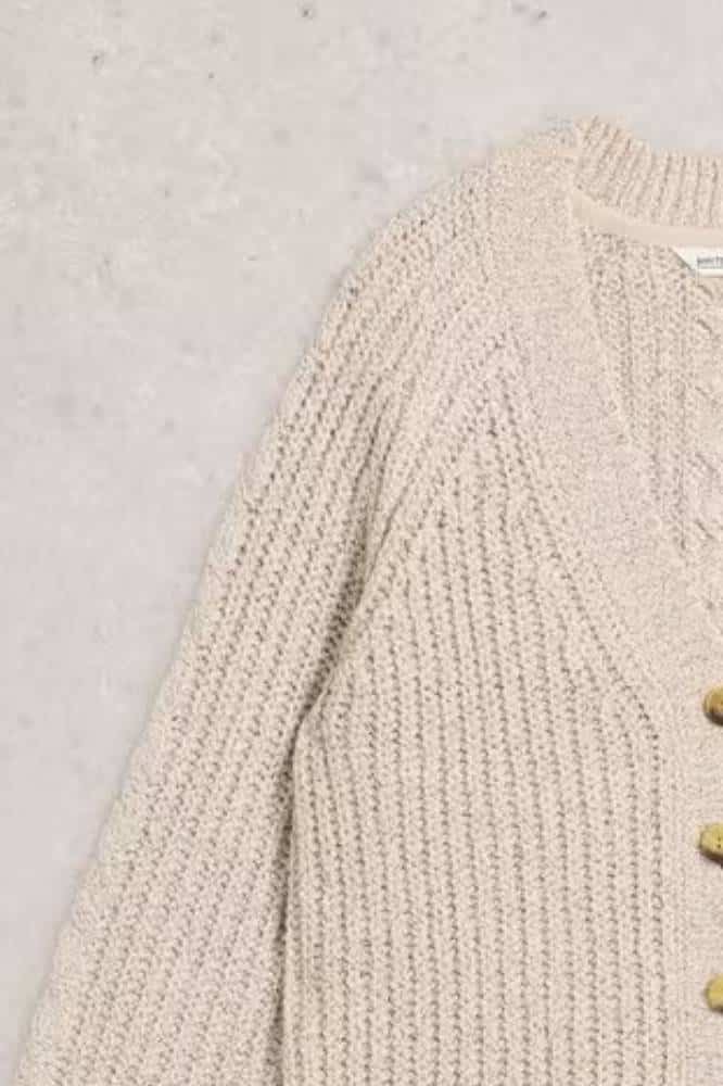 White Stuff Sally Slub Cardigan Natural Multi - La Vie en Rose Damesmode