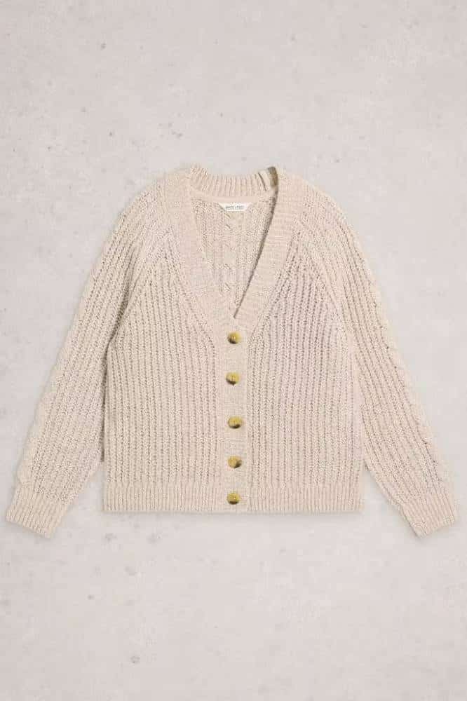 White Stuff Sally Slub Cardigan Natural Multi - La Vie en Rose Damesmode