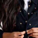 White Stuff Sophie Cord Shirt Navy Multi- La Vie en Rose Damesmode