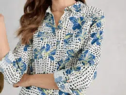 White Stuff Sophie Organic Cotton Shirt Ivory Print - La Vie en Rose Damesmode