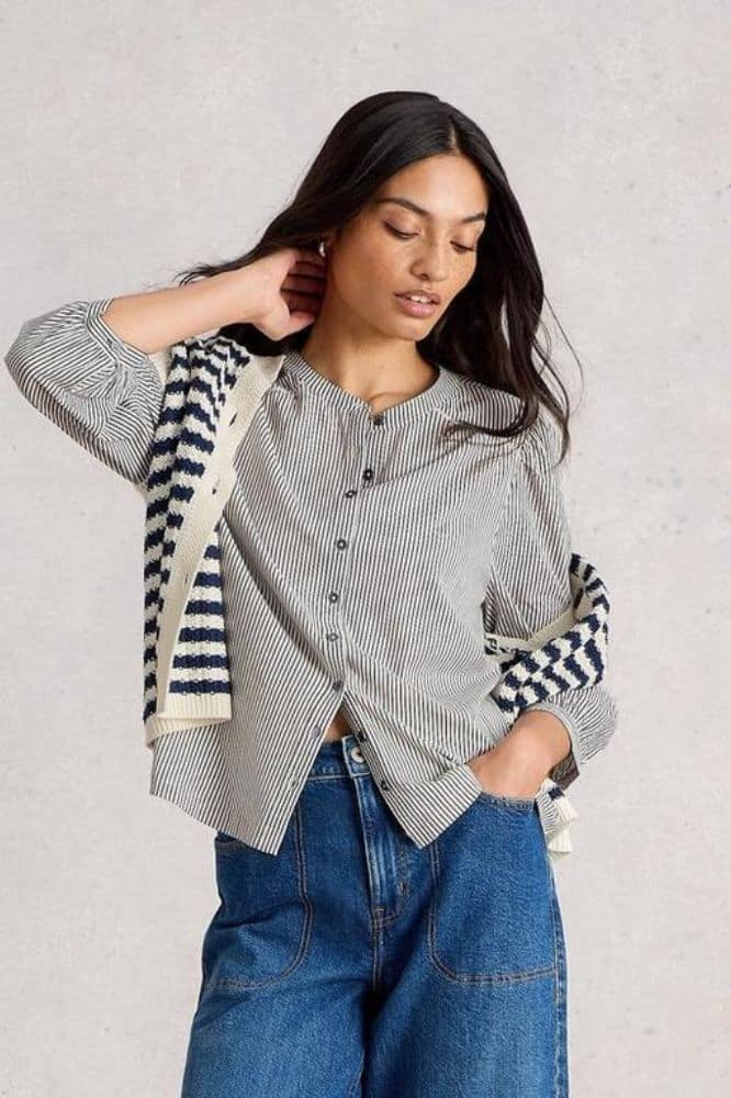 White Stuff Stripe Mix Shirt White Mlt - La Vie en Rose Damesmode