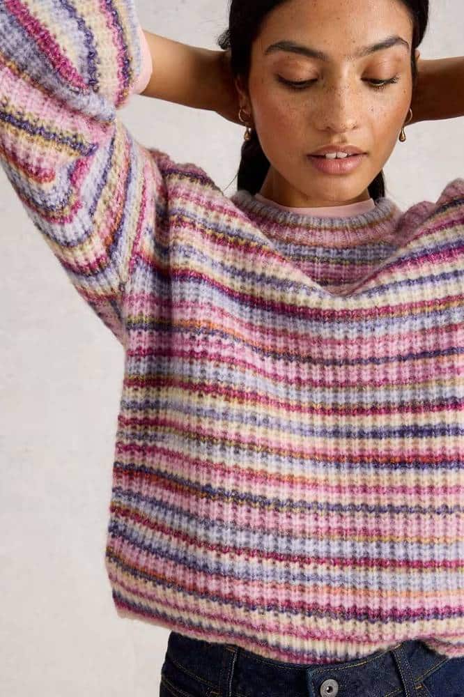 White Stuff Suzanna Spacedye Jumper Pink Multi - La Vie en Rose Damesmode