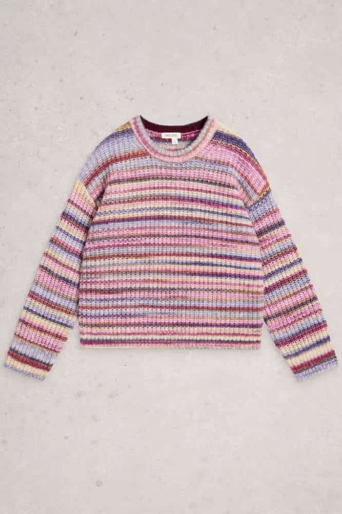 White Stuff Suzanna Spacedye Jumper Pink Multi - La Vie en Rose Damesmode