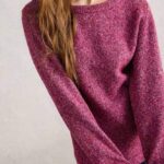 White Stuff Talia Nep Jumper Dark Plum - La Vie en Rose Damesmode