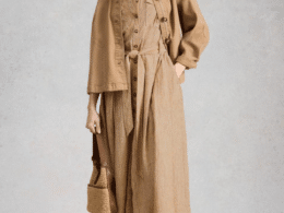 White Stuff Tiff Linen Blend Shirt Dress Natural Multi