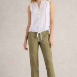 White Stuff Tulip Jersey Sleeveless Shirt Brilliant White - La Vie en Rose Damesmode