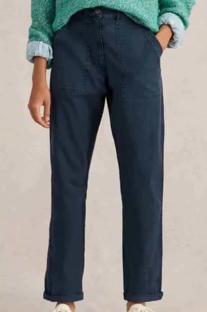 White Stuff Twister Chino Trouser Dark Navy - La Vie en Rose Damesmode