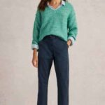 White Stuff Twister Chino Trouser Dark Navy - La Vie en Rose Damesmode