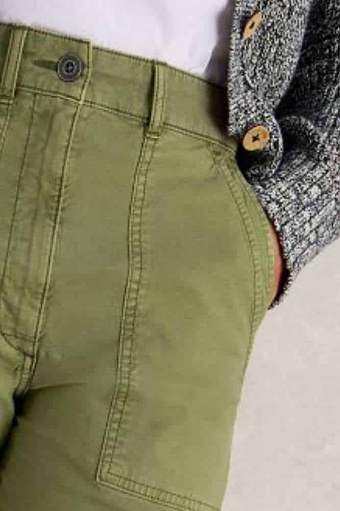 White Stuff Twister Chino Trouser Khaki Green - La Vie en Rose Damesmode