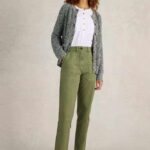White Stuff Twister Chino Trouser Khaki Green - La Vie en Rose Damesmode