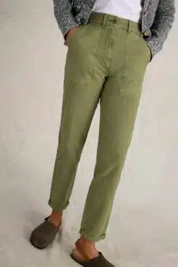 White Stuff Twister Chino Trouser Khaki Green - La Vie en Rose Damesmode