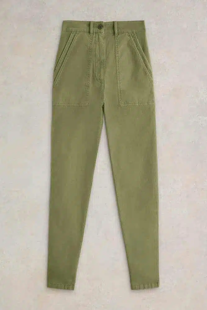 White Stuff Twister Chino Trouser Khaki Green - La Vie en Rose Damesmode