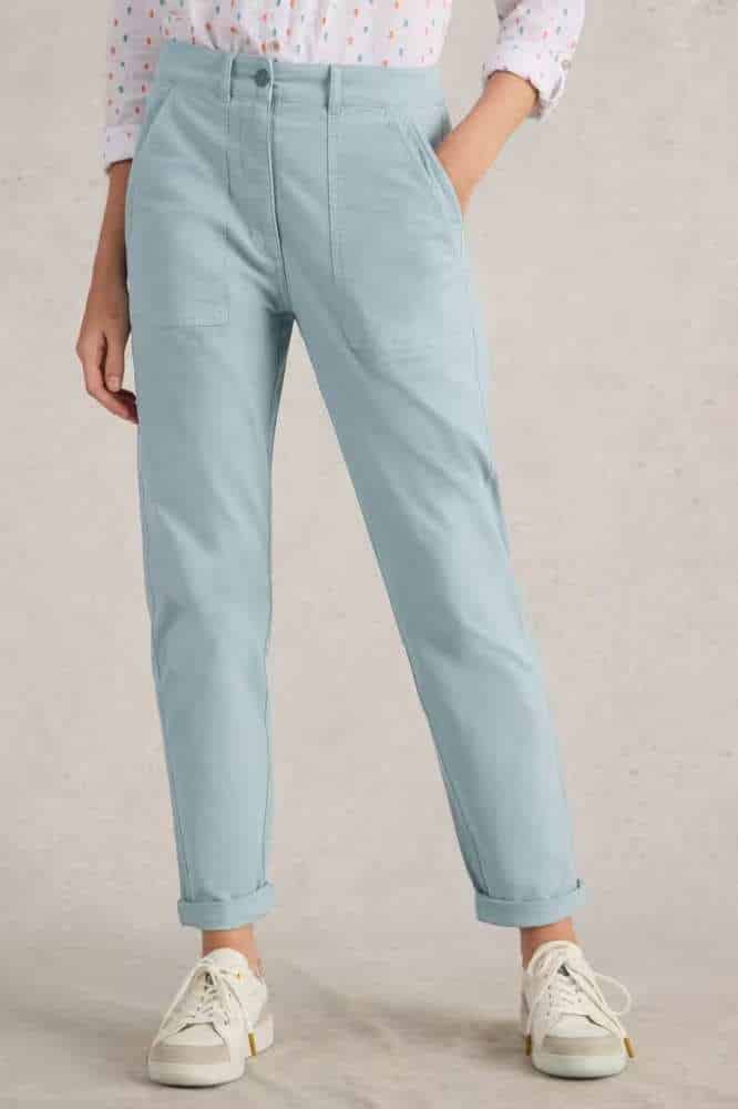 White Stuff Twister Chino Trouser Light Blue - La Vie en Rose Damesmode