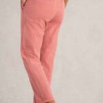 White Stuff Twister Chino Trouser Mid Red - La Vie en Rose Damesmode