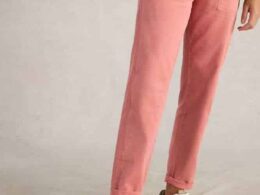 White Stuff Twister Chino Trouser Mid Red - La Vie en Rose Damesmode