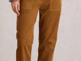 White Stuff Twister Cord Trousers Dark Tan - La Vie en Rose Damesmode