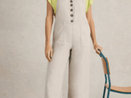 White Stuff Viola Linen Dungaree Light Natural