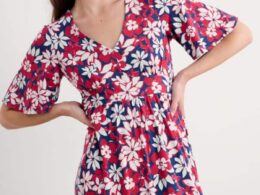 Seasalt Cornwall Chateaux Dress Seashore Floral Yacht Half Sleeve