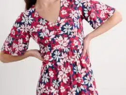 Seasalt Cornwall Chateaux Dress Seashore Floral Yacht Half Sleeve