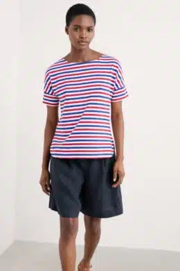 Seasalt Cornwall Bryher View T-Shirt Duet Mini Cornish Scarlet - La Vie en Rose Damesmode (1)