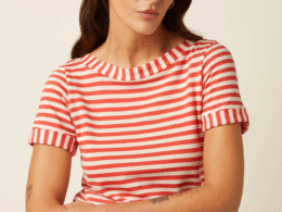King Louie Boatneck Top Chopito Stripe Summer Fig