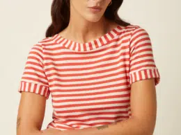 King Louie Boatneck Top Chopito Stripe Summer Fig
