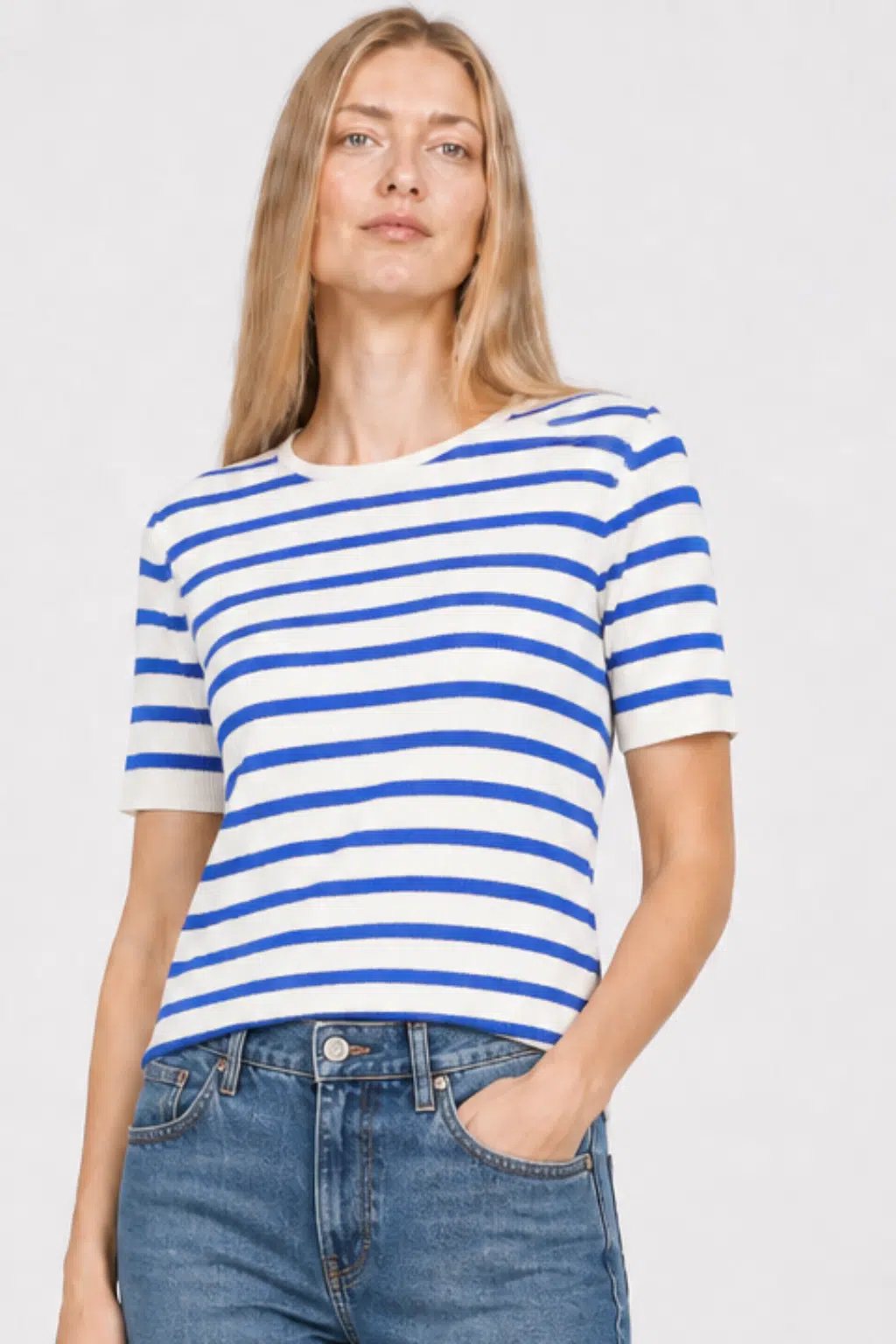 Roosenstein Wolke Linde T-Shirt Offwhite Waddenblauw - La Vie en Rose Damesmode