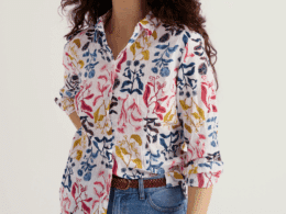 Seasalt Cornwall Larissa Shirt Inky Botanical Chalk