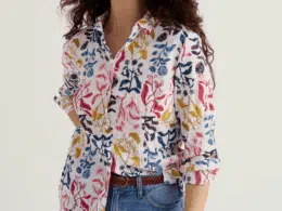 Seasalt Cornwall Larissa Shirt Inky Botanical Chalk