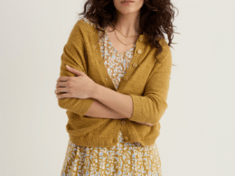 Seasalt Cornwall Pentire Steps Linen Organic Cotton Cardigan Tansy