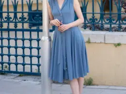 Very Cherry Nova Dress Bluejean Linen