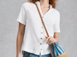 White Stuff Annie SS Double Cloth Brilliant White