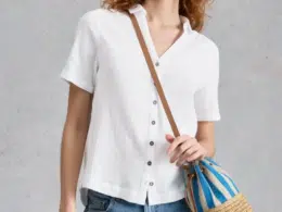 White Stuff Annie SS Double Cloth Brilliant White