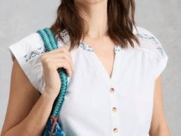 White Stuff Billie Embroidered Button Shirt Brilliant White