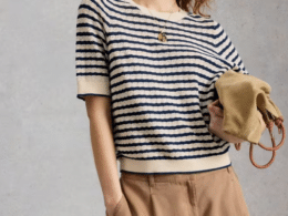 White Stuff Holly Pointelle Tee Ivory Multi