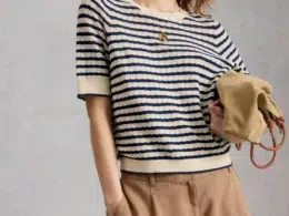 White Stuff Holly Pointelle Tee Ivory Multi