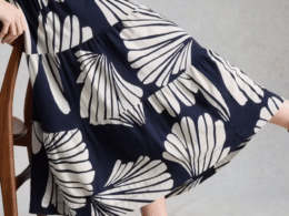 White Stuff Marissa Jersey Maxi Skirt Navy Multi