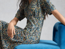 White Stuff Megan Jersey Dress Navy Multi