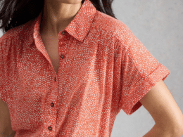 White Stuff Orla Button Through Shirt Red Print