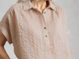 White Stuff Orla Pop Over Shirt Natural Multi