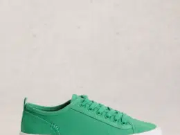 White Stuff Pippa Canvas Lace Up Trainer Bright Green