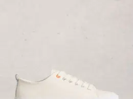 White Stuff Pippa Canvas Leather Lace Up Trainer Natural White