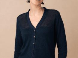 Eribé Stichill Vee Neck Cardigan Navy