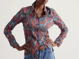 Seasalt Cornwall Larissa Shirt Red Hot Poker Dusk