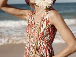 Seasalt Cornwall Polmanter Dress Red Hot Poker Chalk