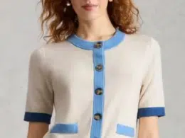 Whtie Stuff Charlotte Short Sleeve Cardi Ivory Multi - La Vie en Rose Damesmode (1)