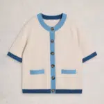 Whtie Stuff Charlotte Short Sleeve Cardi Ivory Multi - La Vie en Rose Damesmode (1)