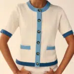 Whtie Stuff Charlotte Short Sleeve Cardi Ivory Multi - La Vie en Rose Damesmode (1)