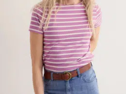 Seasalt Cornwall Sailor T-Shirt Breton Orchid Chalk - La Vie en Rose Damesmode