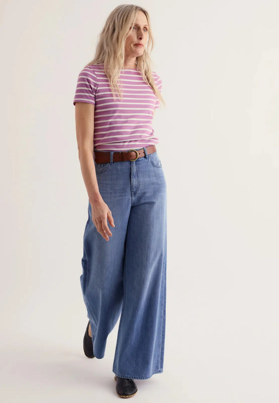 Seasalt Cornwall Sailor T-Shirt Breton Orchid Chalk - La Vie en Rose Damesmode